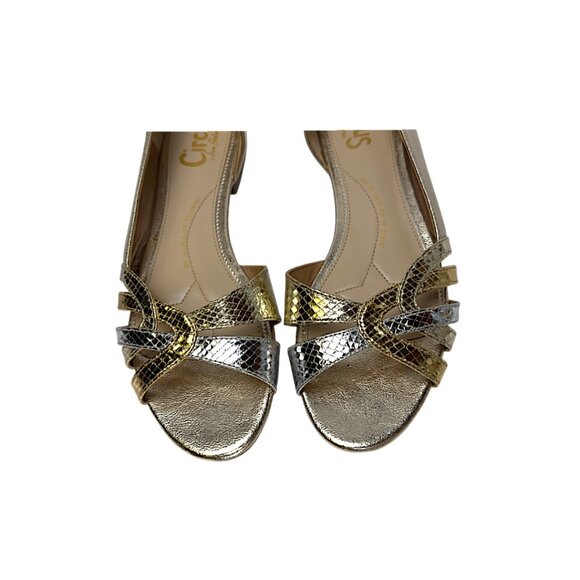 Circus by Sam Edelman Belinda D'Orsay Metallic Gold-Strappy Flats  Sz. 8 - Picture 6 of 10